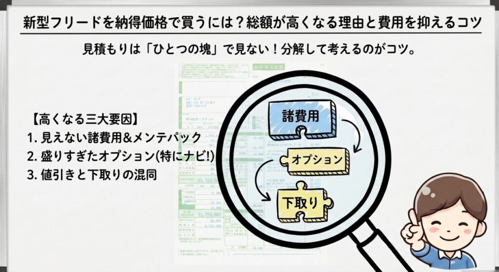 新型フリードはいくらで買った？納得価格で買うには？総額が高くなる理由と費用を抑えるコツ　フリードGT系