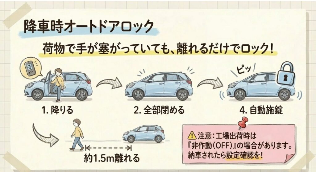 降車時オートドアロック 新型フリード　GT系