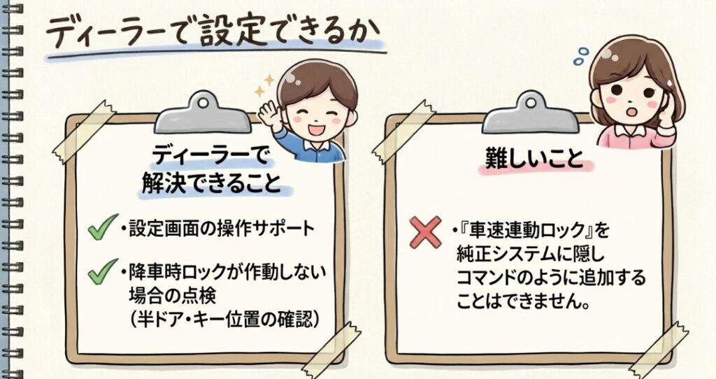ドアロック設定の確認　新型フリード　GT系