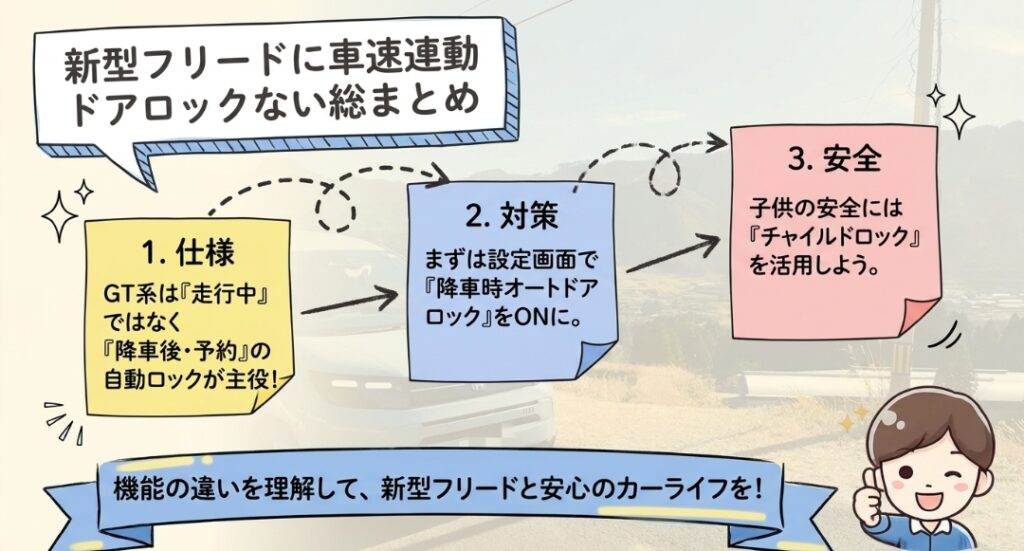 新型フリードに車速連動ドアロックない?総まとめ