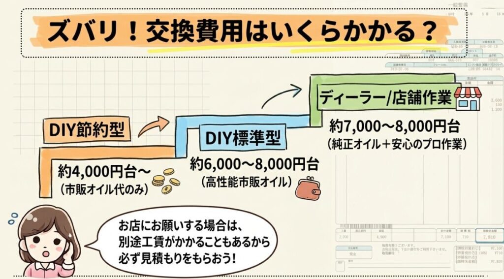 オイル交換費用の相場　新型フリード　オイル