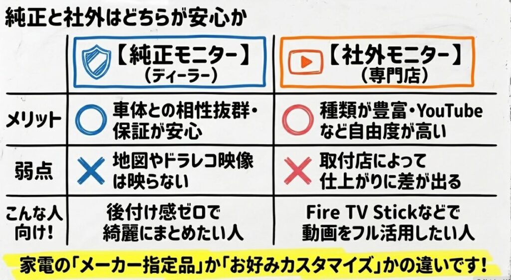 純正と社外はどちらが安心か