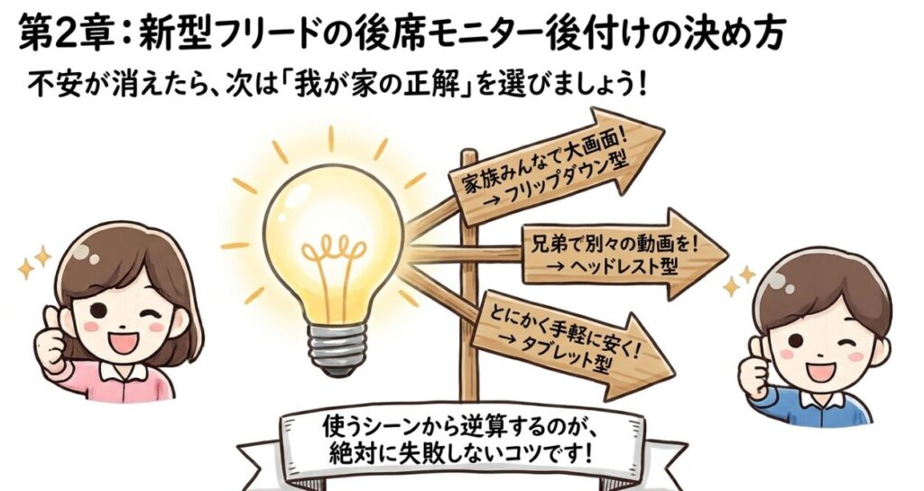 新型フリードの後席モニター後付けの決め方