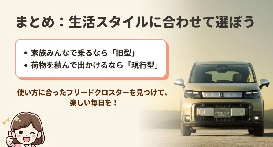 フリードクロスター中古車を旧型と現行型から生活スタイルに合わせて選ぶまとめ画像