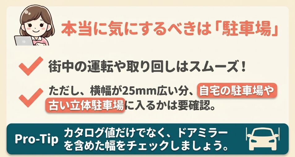 フリードクロスターの全幅1720mmで駐車場やドアミラー込みの幅を確認するポイント
