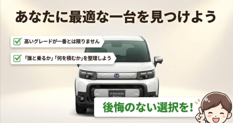 高いグレードより乗車人数と荷物量に合う新型フリードクロスターを選ぶ購入判断のまとめ