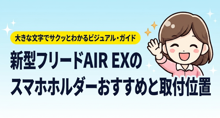 新型フリードAIR EXのスマホホルダーおすすめと取付位置を解説する図解
