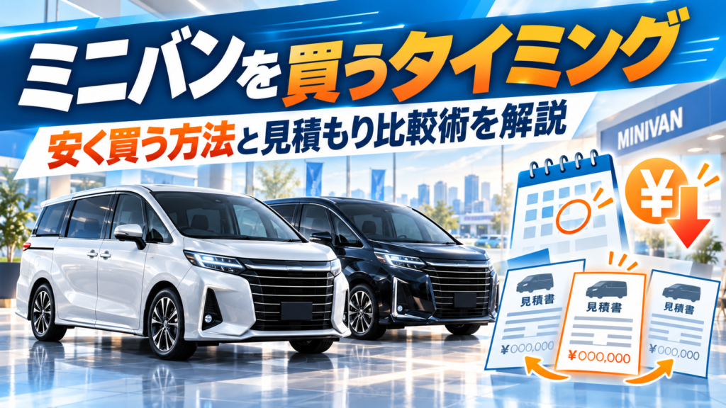 ミニバンを買うタイミングと安く買う方法、見積もり比較術を解説するアイキャッチ画像